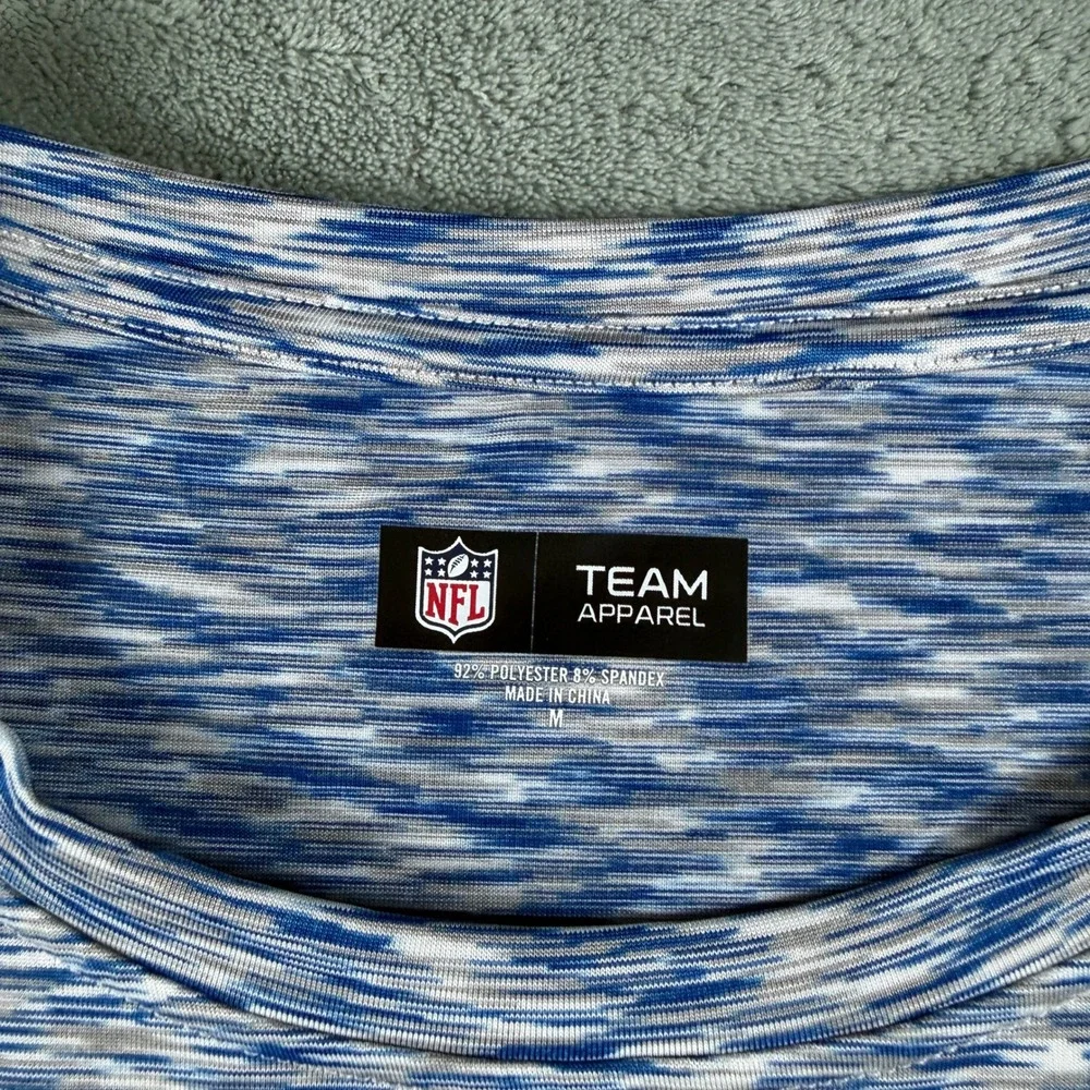 NFL Los Angeles Rams Womens Blue‎ Space Dye Glitter Graphic T-Shirt New Medium